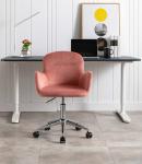 Silver Base Modern Leisure Style Pink Velvet Swivel Chair 8.6KGS