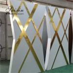 Unique new wedding furniture white acrylic stand with gold design white