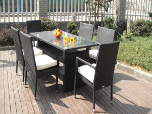 Wholesale Grey Cane Dining Room Furniture Chair Set With Washable Armchair from china suppliers