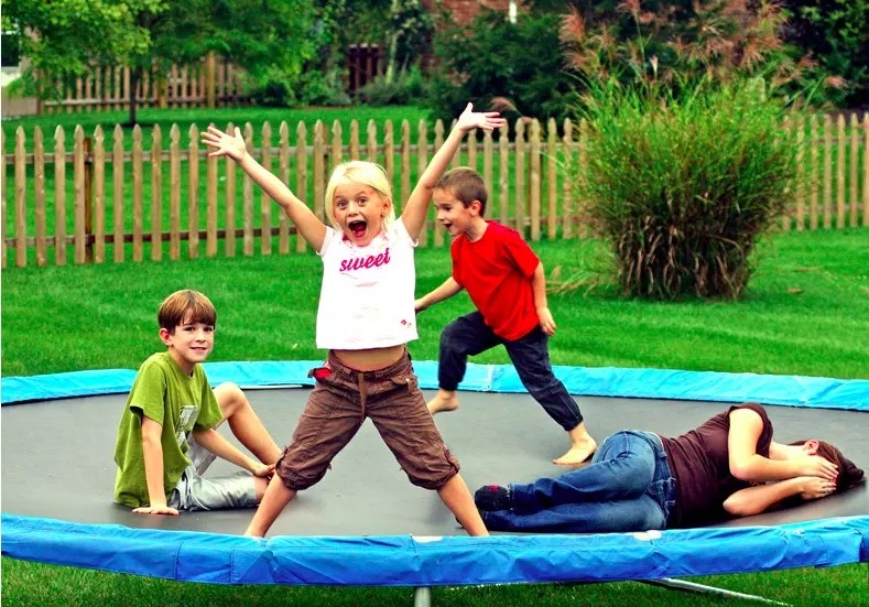 8FT Outdoor Professional Round Children Fitness Jumping Trampoline Bed With Safety Net