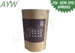 Biodegradable Moisture Proof Kraft Paper Zipper Bags Block Bottom For Loose Tea