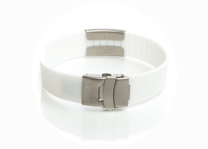 Outdoor Sport ID Bracelet Band Size 220*18mm Yellow Color With Engraving QR Code