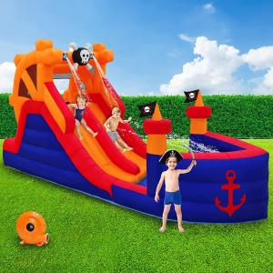Wholesale Pirate Ship Kids Inflatable Double Water Slide With Blower Water Park from china suppliers