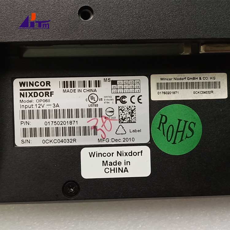 Wincor Nixdorf Cineo C4060 OP06II 8050 SOP Operator Panel 1750201871 01750201871