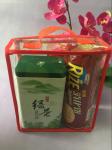 Red Clear Sewing PVC Clear Gift Bags With Handle For Chocolate / Cookie / Sugar