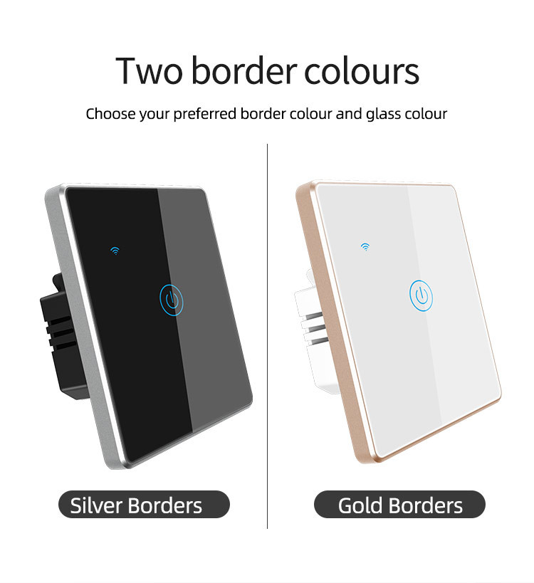 Tuya Wifi Smart Timer Switch Manufacturer Eu Standard 2 gang Led Sensor Light Voice Control Touch