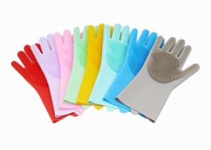 Wholesale Wear Resistant Silicone Washing Gloves , Silicone Brush Gloves For Washing Dishes from china suppliers