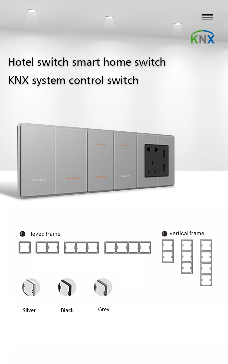 UK Smart KNX Wall Switch , 6 Gang Panel Light Switch Connecting Room Control