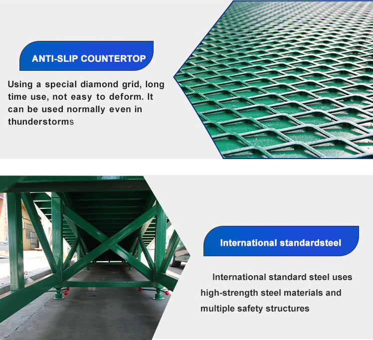 Logistics Center Portable Forklift Ramp 10T Hydraulic Ramp For Container Unloading