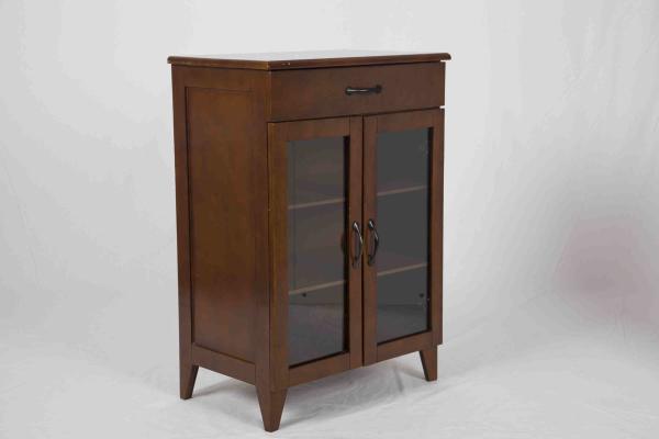 Medium Office Storage Cabinets Two Adjustable Shelves , Brown Storage Cabinet