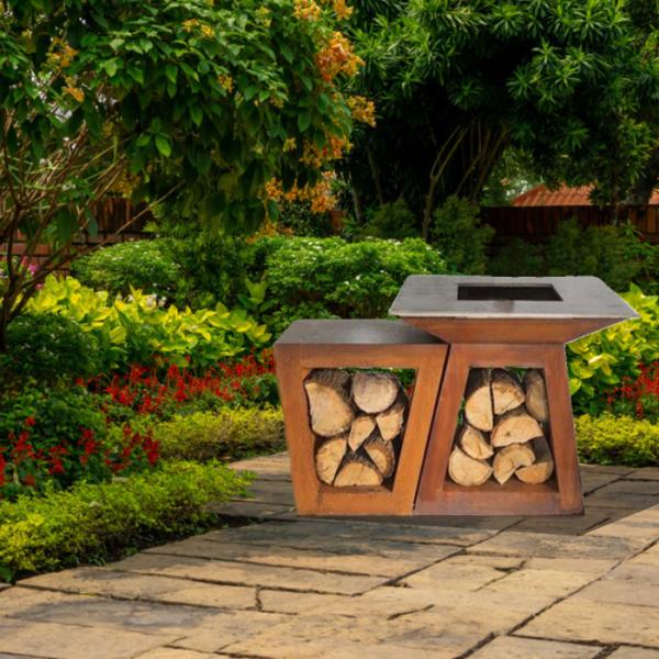 Camping Bbq Stove Corten Steel BBQ Grill Cooking Plate 800mm/1000mm/1200mm