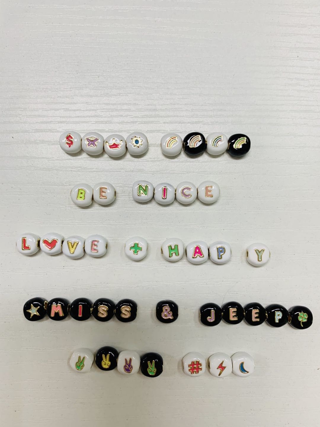 Zircon Charm Funny Letter Bead Bracelets Eco Friendly 10g/pc