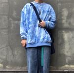 Acid Wash Mens Oversized Pullover Hoodie Custom 100% Cotton Terry Tie Dye