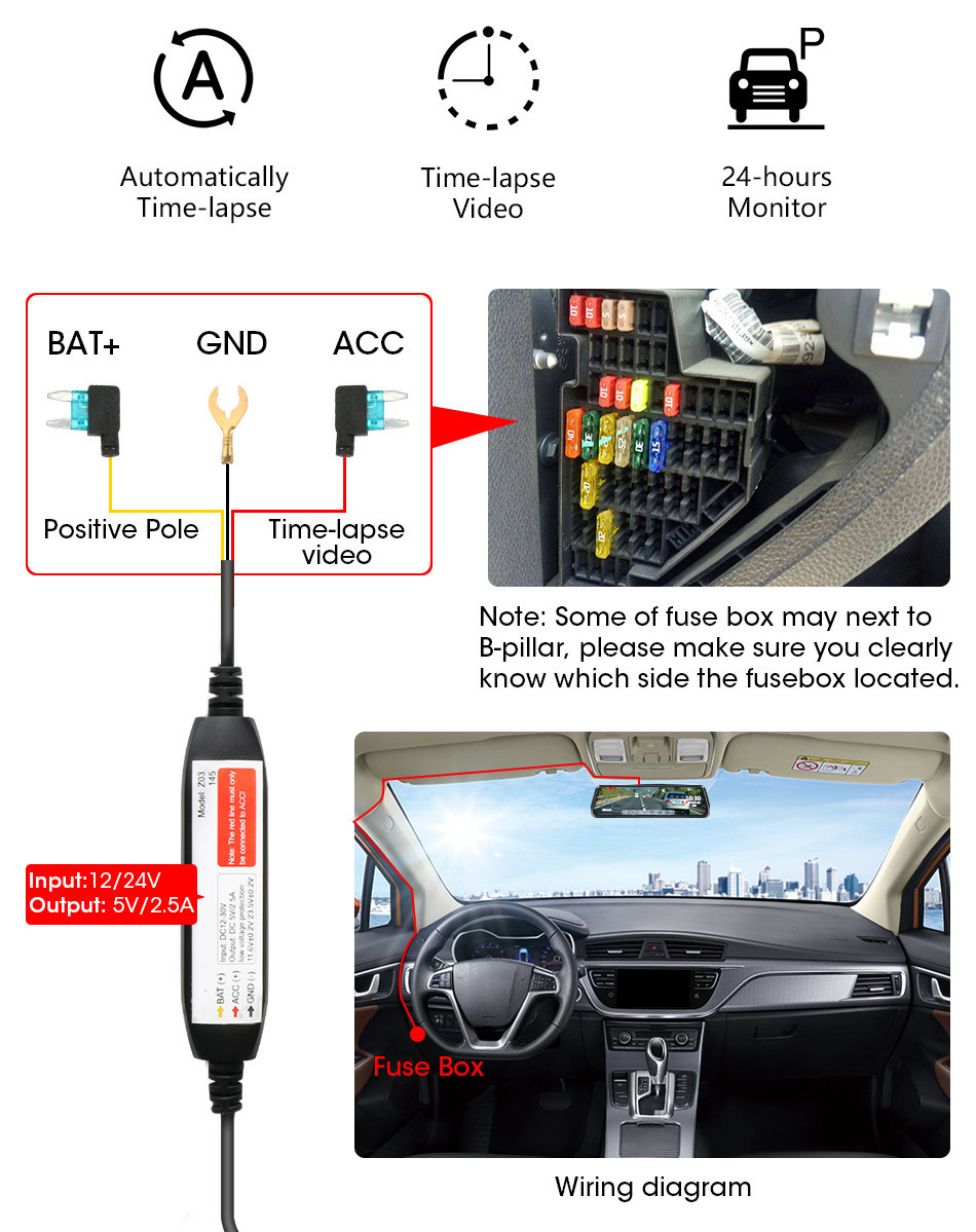 10Inch IPS 2.5D 4K GPS Dash Cam Dash And Reverse Camera Touch Screen