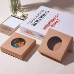 Round Clear Window Kraft Paper Gift Wrapping Box for Homemade Soap Wedding Party
