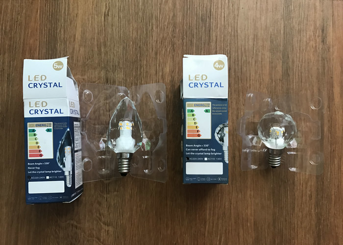 High Lumen Crystal Led Candle 3.3w Low Power Consumption With Blister Packing