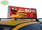 Waterproof Car LED Sign Display , Outdoor Full Color Taxi Roof Screen Double