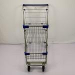 Double Layer Shopping Basket Trolley Zinc Powder Coated Supermarket Shopping