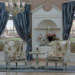 SGS Modern Classic Leisure Armchair New Classic Wood Carved Hotel Lobby Armchair