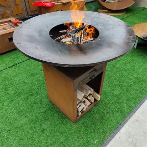 Wholesale ISO9001 Corten Steel BBQ Grill 500mm Steel Fire Pit BBQ Rusty Red from china suppliers