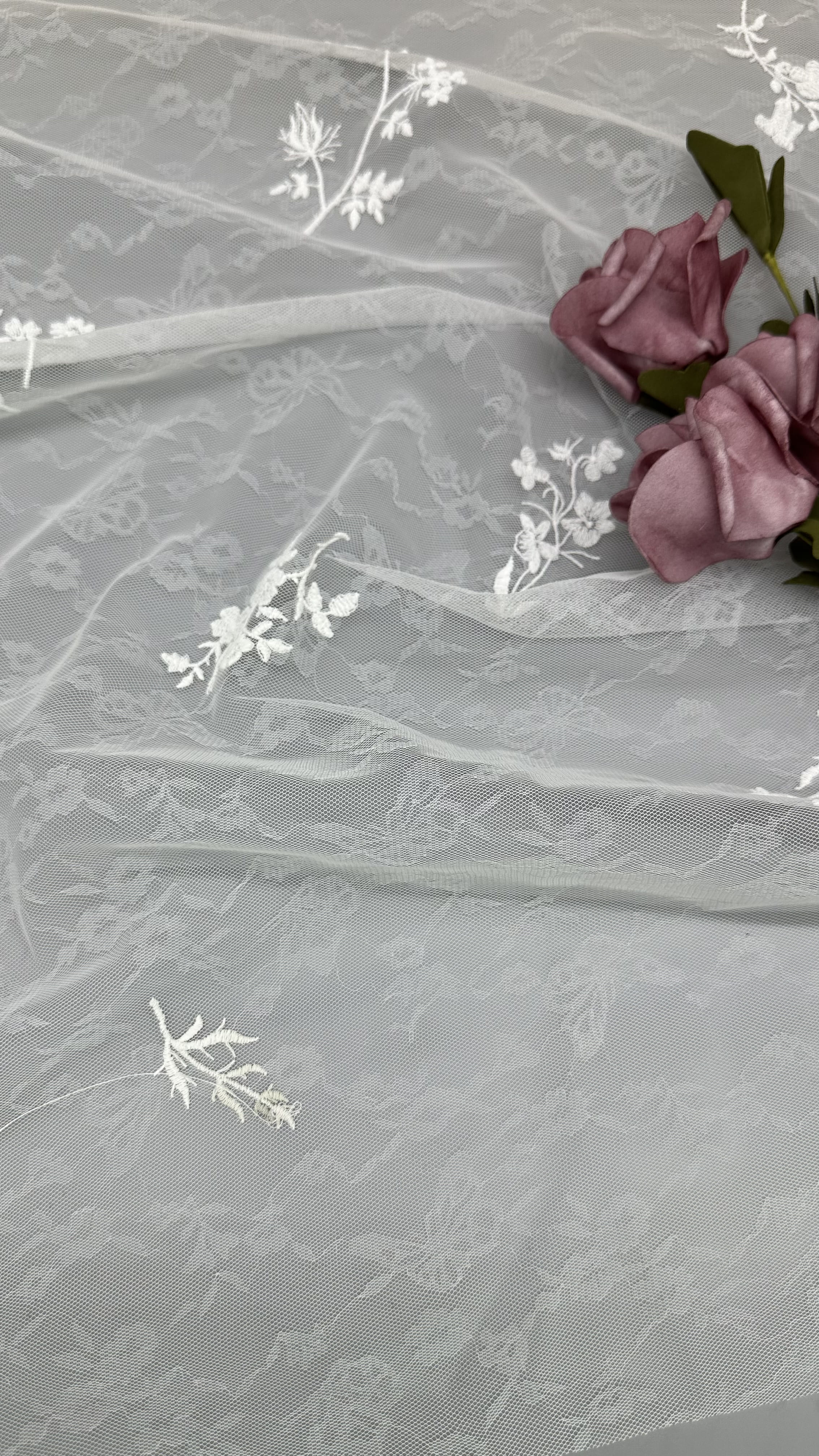 Tulle Mesh Fabric Sequin Shining Leafy New Collection Floral Lace Fabric Party Occasion