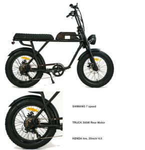 Wholesale Max Load 120 KGS 2024 Adult Fat Wheel Full Suspension Electric Bike MT01 Retro Style Moped from china suppliers