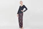 Black Women'S Nightgown Sets , Women'S 2 Piece Pajamas Sets Lace Trimed