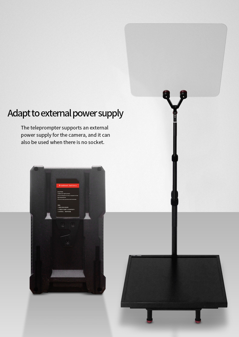 Adjustable Glass Height 22 Inch Teleprompter for TV Video Conferences and Live Events