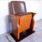 Wooden Small Leather Lecture Hall Seating Folded Chairs For Conference Room