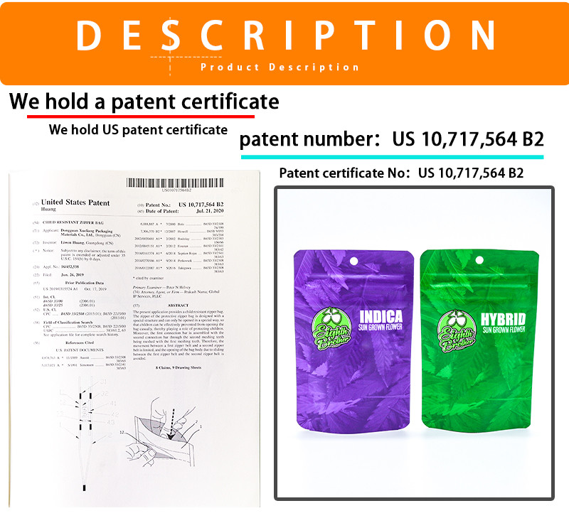 Enhanced Secure Child Resistant Bags With Odor Resistance And Self-Supporting Plastic Zipper Lock