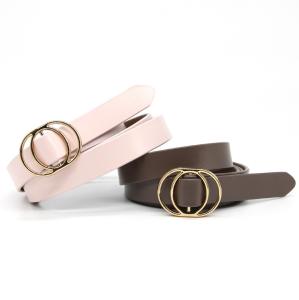 Wholesale Women'S Fashion Leather Skinny Belts Hollow Ring Oval Shape Buckle from china suppliers