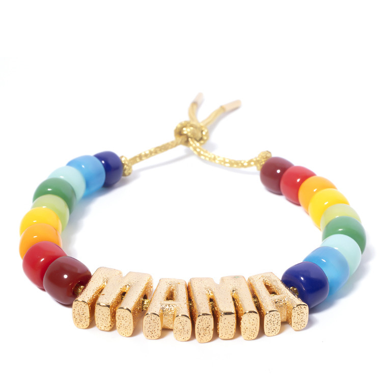 Initial Letter Bohemian Name Forte Beads Bracelet With 14k Gold Plated Brass Beads