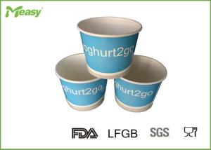 Wholesale Blue Yogurt Disposable Paper Bowl With Double Poly Coated Virgin Paper , Multiple Color from china suppliers