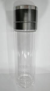 Wholesale Largesize Glass Water Bottle Stainless Steel Push Opening With Cloth Sleeve Pouch from china suppliers