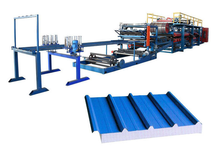 Power 32 Kw Steel Sandwich Panel Machine , Sandwich Panel Production Line