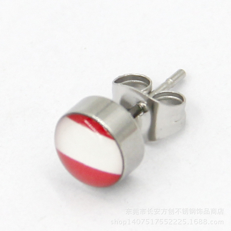 Body Piercing Jewelry Petrol Dripping Stainless Steel Stud Flag Earrings