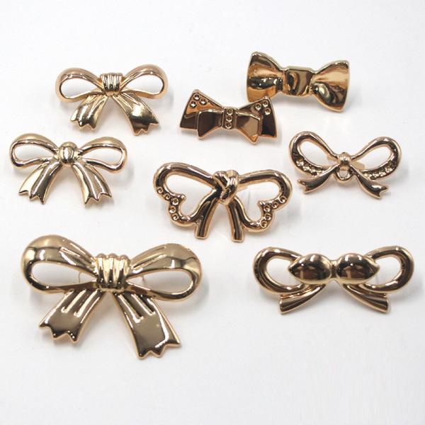 ODM Handbag Metal Tags Durable Embossed Brass Antirust Bow Knot Shape Purse