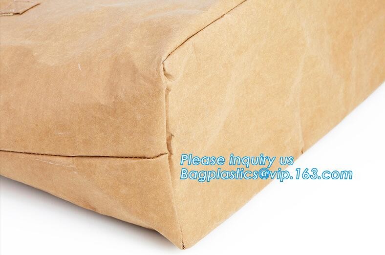 Cheap Lightweight Cheap Brown Custom Made Print Logo Water-proof Tyvek Paper Tote Shopping Bageco reusable promotion gif
