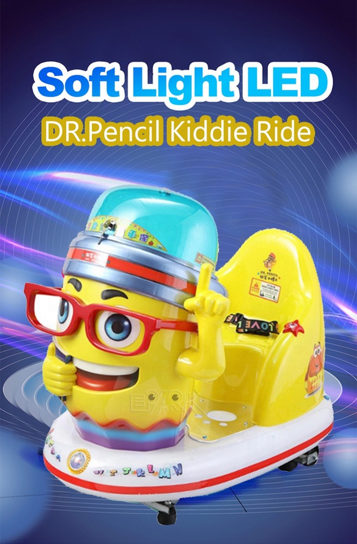 Coin Operated Plastic Cartoon Appearance Kiddie Rides Dr.Pencil Kiddie Ride