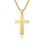 Blue and Gold Metal Prayer Choker for Men Stainless Steel Link Chain Necklaces