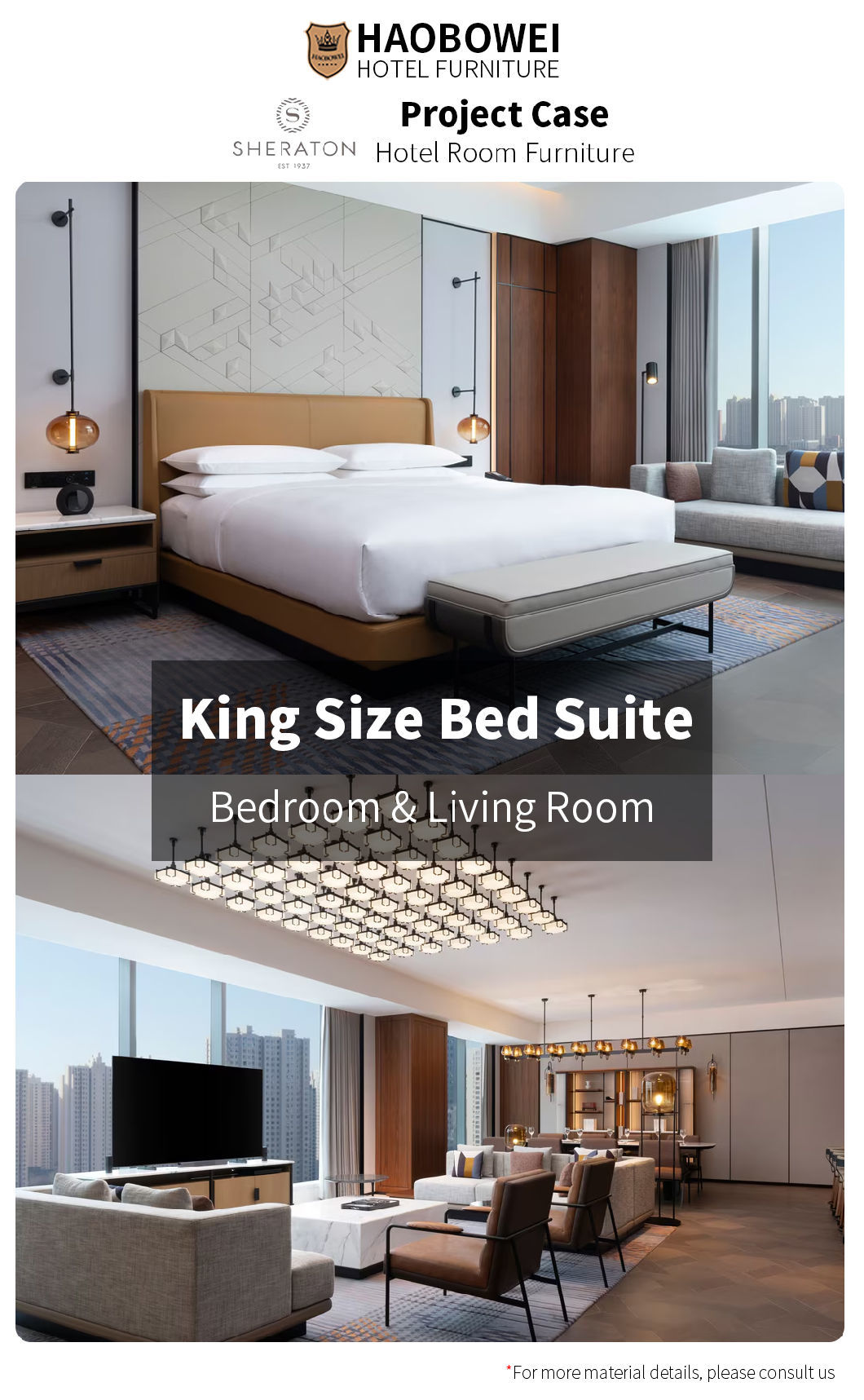 Sheraton Five Star Modern Standard King Size Bedroom Set Foshan China Furniture