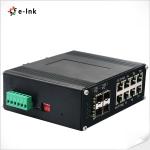 8 Gigabit RJ45 Ports Industrial Network Switch 4 Gigabit SFP Ports Support Auto