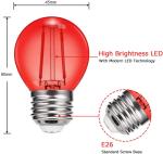 G45 2W Colored Edison Bulbs Red Light Decorative Glass Lamp 2200K