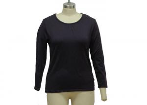 Wholesale Plain Crew Nack Casual Ladies Wear Single Face Fleece Basic Long Sleeve T Shirt from china suppliers