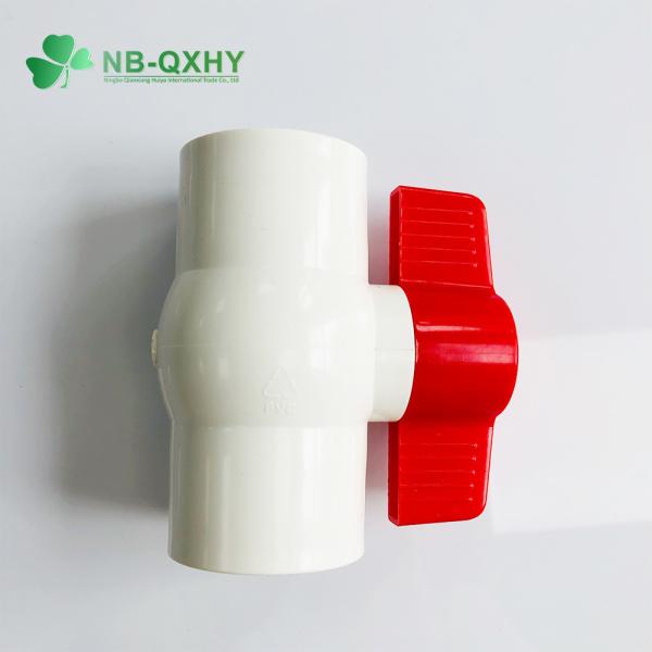 Highly Durable ANSI Socket Red Handle White PVC Compact Ball Valve with UV