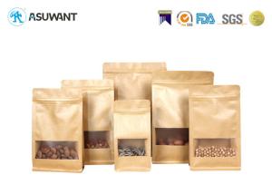 Wholesale Snack Flexible Zipper 150mic Square Bottom Kraft Paper Pouch from china suppliers