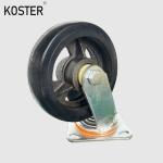 4inch Heavy Duty Scaffold Double Ball Bearing Black Rubber Iron Steel Core
