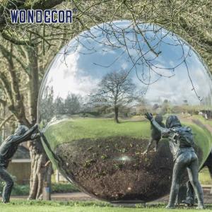 Wholesale Customized Stainless Steel Garden Sculptures Outdoor Person Push Ball Large from china suppliers