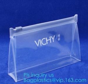 Wholesale MultiColor Plastic Slider Zipper Bags, logo printing pvc small zip transparent bag, Standup Cosmetic PVC Bag With Slider from china suppliers