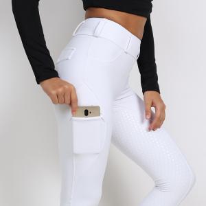 Wholesale White Horse Riding Pants Full Seat Silicone Anti Pilling Womens Equestrian Breeches from china suppliers